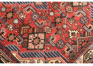 Tappeto Hamadan Stilizzato Rosso Corallo Blu 100x158 Cm