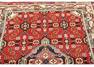 Tappeto Hamadan Stilizzato Rosso Blu 102x154 Cm