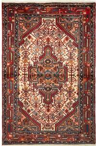 Tappeto Hamadan Stilizzato Rosso Avorio 105x159 Cm