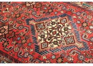 Tappeto Hamadan Stilizzato Rosso Corallo Blu 100x158 Cm
