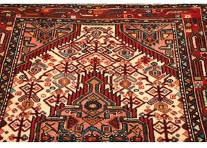 Tappeto Hamadan Stilizzato Rosso Avorio 105x159 Cm