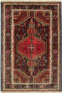 Tappeto Hamadan Stilizzato Rosso Nero 101x152 Cm