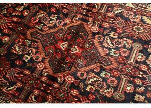 Tappeto Hamadan Stilizzato Blu Notte Rosso Mattone 101x143 Cm