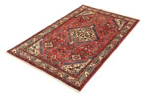 Tappeto Hamadan Stilizzato Rosso Corallo Blu 100x158 Cm