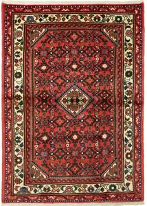 Tappeto Hamadan Stilizzato Rosso Verde Scuro 100x142 Cm