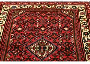 Tappeto Hamadan Stilizzato Rosso Verde Scuro 100x142 Cm