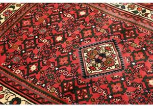 Tappeto Hamadan Stilizzato Rosso Verde Scuro 100x142 Cm