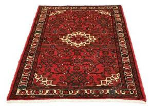 Tappeto Hamadan Stilizzato Rosso Avorio 106x152 Cm