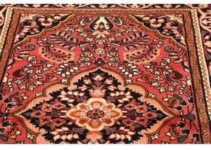 Tappeto Hamadan Medaglione Floreale Rosso Corallo Blu Scuro 112x152 Cm