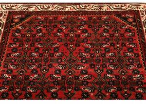 Tappeto Hamadan Stilizzato Rosso Nero 110x155 Cm