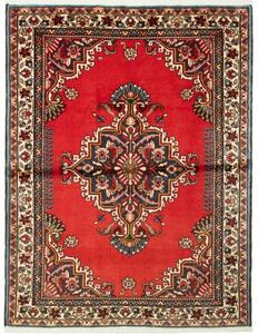 Tappeto Hamadan Stilizzato Rosso Blu Scuro 111x143 Cm