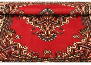 Tappeto Hamadan Stilizzato Rosso Blu Scuro 111x143 Cm