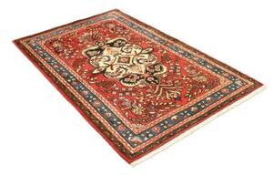 Tappeto Hamadan Medaglione Floreale Rosso Azzurro 110x166 Cm