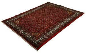 Tappeto Hamadan Stilizzato Rosso Avorio 150x198 Cm