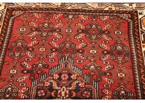 Tappeto Hamadan Stilizzato Rosso Blu Scuro 102x140 Cm