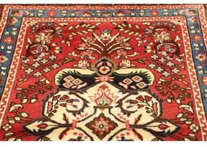Tappeto Hamadan Medaglione Floreale Rosso Azzurro 110x166 Cm