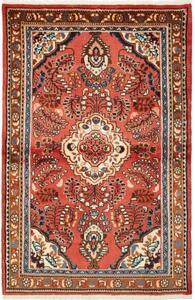Tappeto Hamadan Stilizzato Rosso Corallo Avorio 105x158 Cm