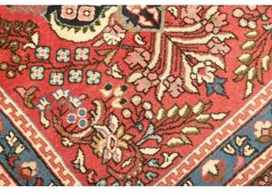 Tappeto Hamadan Medaglione Floreale Rosso Azzurro 110x166 Cm