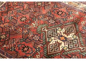 Tappeto Hamadan Stilizzato Rosso Mattone Blu Notte 100x157 Cm