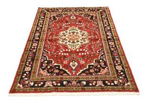 Tappeto Hamadan Stilizzato Rosso Blu Scuro 106x152 Cm