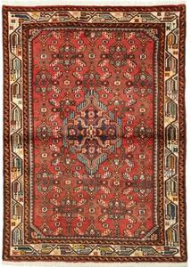Tappeto Hamadan Stilizzato Rosso Blu Scuro 102x140 Cm