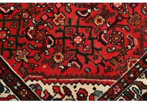 Tappeto Hamadan Stilizzato Rosso Nero 138x190 Cm