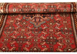 Tappeto Hamadan Stilizzato Rosso Blu Scuro 102x140 Cm