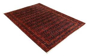 Tappeto Hamadan Geometrico Marrone Scuro Rosso Mattone 143x200 Cm