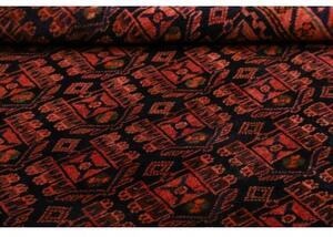 Tappeto Hamadan Geometrico Marrone Scuro Rosso Mattone 143x200 Cm