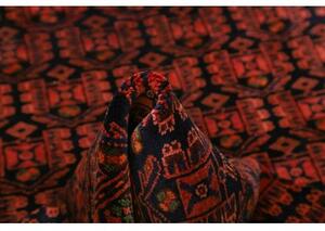 Tappeto Hamadan Geometrico Marrone Scuro Rosso Mattone 143x200 Cm