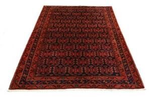 Tappeto Hamadan Geometrico Marrone Scuro Rosso Mattone 143x200 Cm