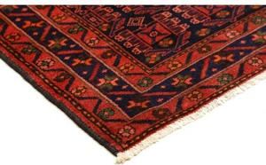 Tappeto Hamadan Geometrico Marrone Scuro Rosso Mattone 143x200 Cm