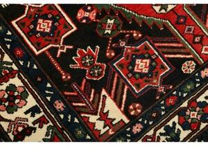 Tappeto Hamadan Stilizzato Rosso Nero 138x203 Cm