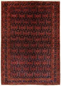 Tappeto Hamadan Geometrico Marrone Scuro Rosso Mattone 143x200 Cm