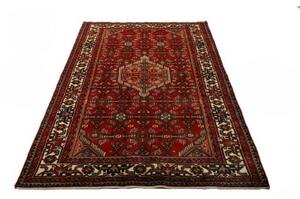 Tappeto Hamadan Stilizzato Rosso Blu Scuro 136x207 Cm