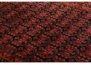 Tappeto Hamadan Geometrico Marrone Scuro Rosso Mattone 143x200 Cm