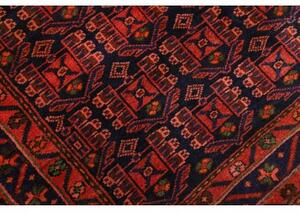 Tappeto Hamadan Geometrico Marrone Scuro Rosso Mattone 143x200 Cm
