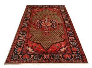 Tappeto Hamadan Stilizzato Marrone Blu Scuro 132x228 Cm