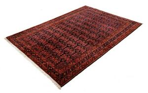 Tappeto Hamadan Geometrico Marrone Scuro Rosso Mattone 143x200 Cm