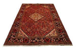Tappeto Hamadan Stilizzato Rosso Nero 150x228 Cm