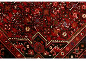 Tappeto Hamadan Stilizzato Rosso Nero 150x208 Cm