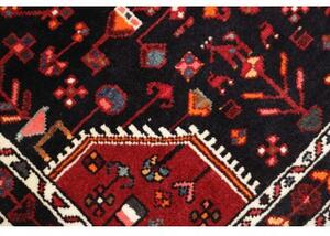 Tappeto Hamadan Stilizzato Nero Rosso 136x227 Cm