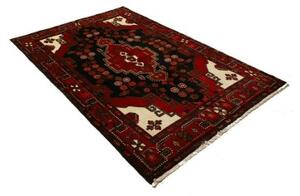 Tappeto Hamadan Stilizzato Rosso Nero 141x224 Cm