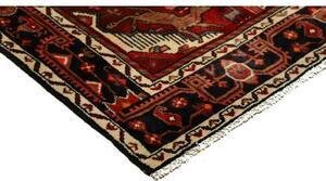 Tappeto Hamadan Stilizzato Rosso Scuro Nero 140x220 Cm