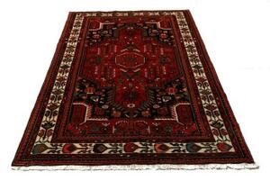 Tappeto Hamadan Stilizzato Rosso Scuro Nero 134x212 Cm
