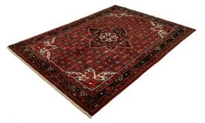 Tappeto Hamadan Stilizzato Rosso Nero 161x218 Cm