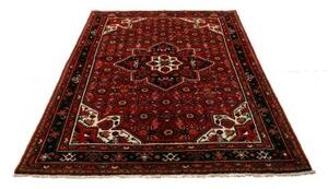 Tappeto Hamadan Stilizzato Rosso Nero 161x218 Cm