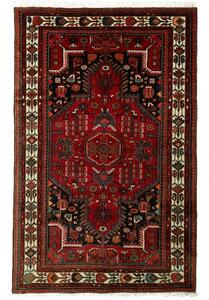 Tappeto Hamadan Stilizzato Rosso Scuro Nero 134x212 Cm