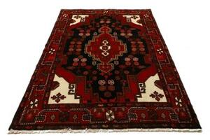 Tappeto Hamadan Stilizzato Rosso Nero 141x224 Cm