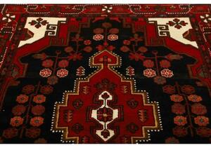 Tappeto Hamadan Stilizzato Rosso Nero 141x224 Cm